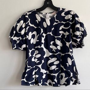 ANTHROPOLOGY Mignonette Doo navy and white top.  NWT size small